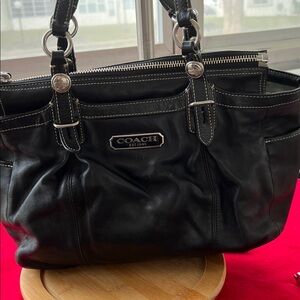 Coach REHAB Black Leather Shoulder Bag F15147